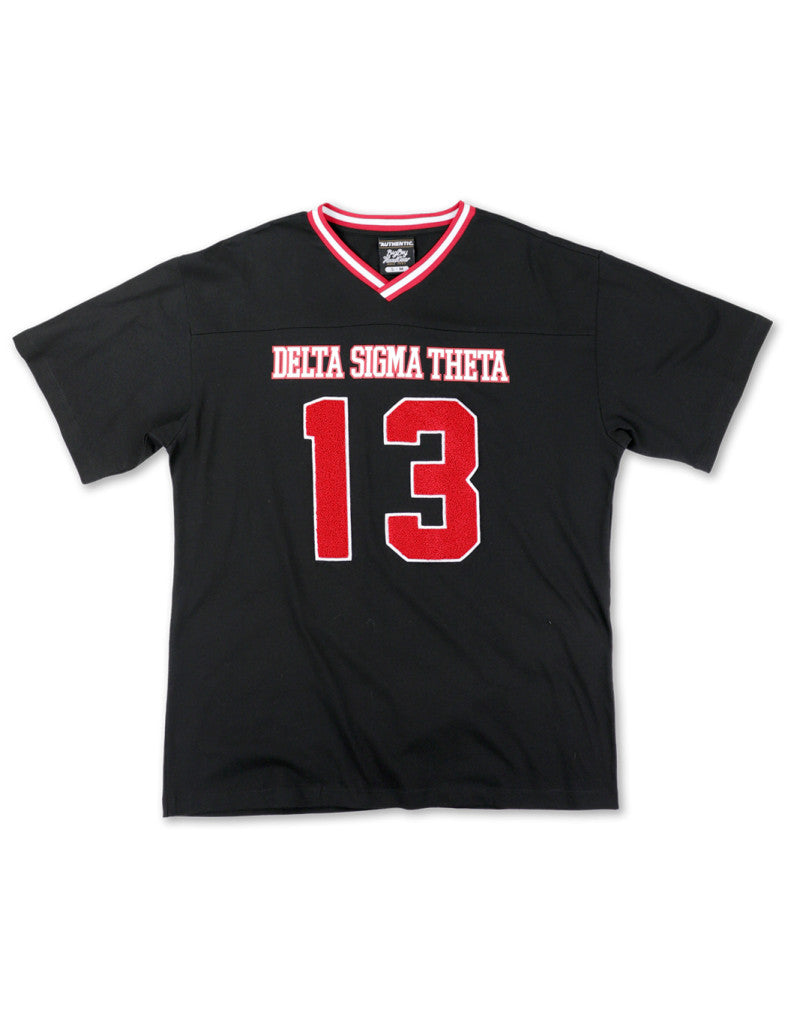 Delta Sigma Theta Black Chenille Jersey Tee - New Arrival!