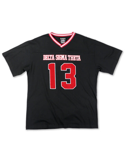 Delta Sigma Theta Black Chenille Jersey Tee - New Arrival!