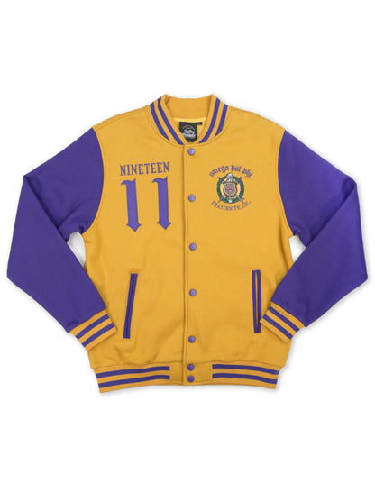 Omega Psi Phi Purple and Gold Fleece Jacket 