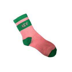 Alpha Kappa Alpha Pink & Green Quarter Socks
