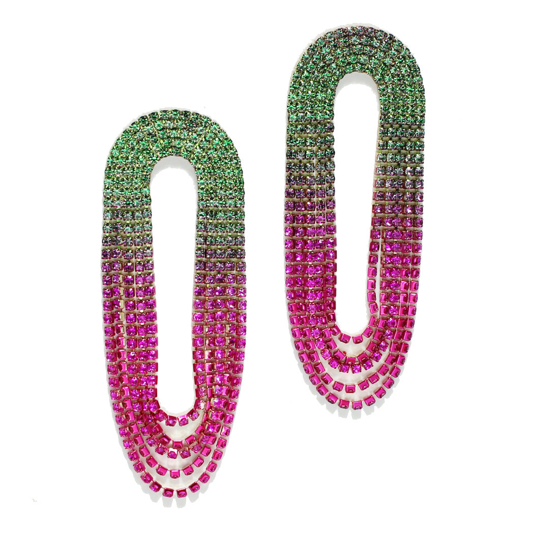 Pink & Green Bling Earrings