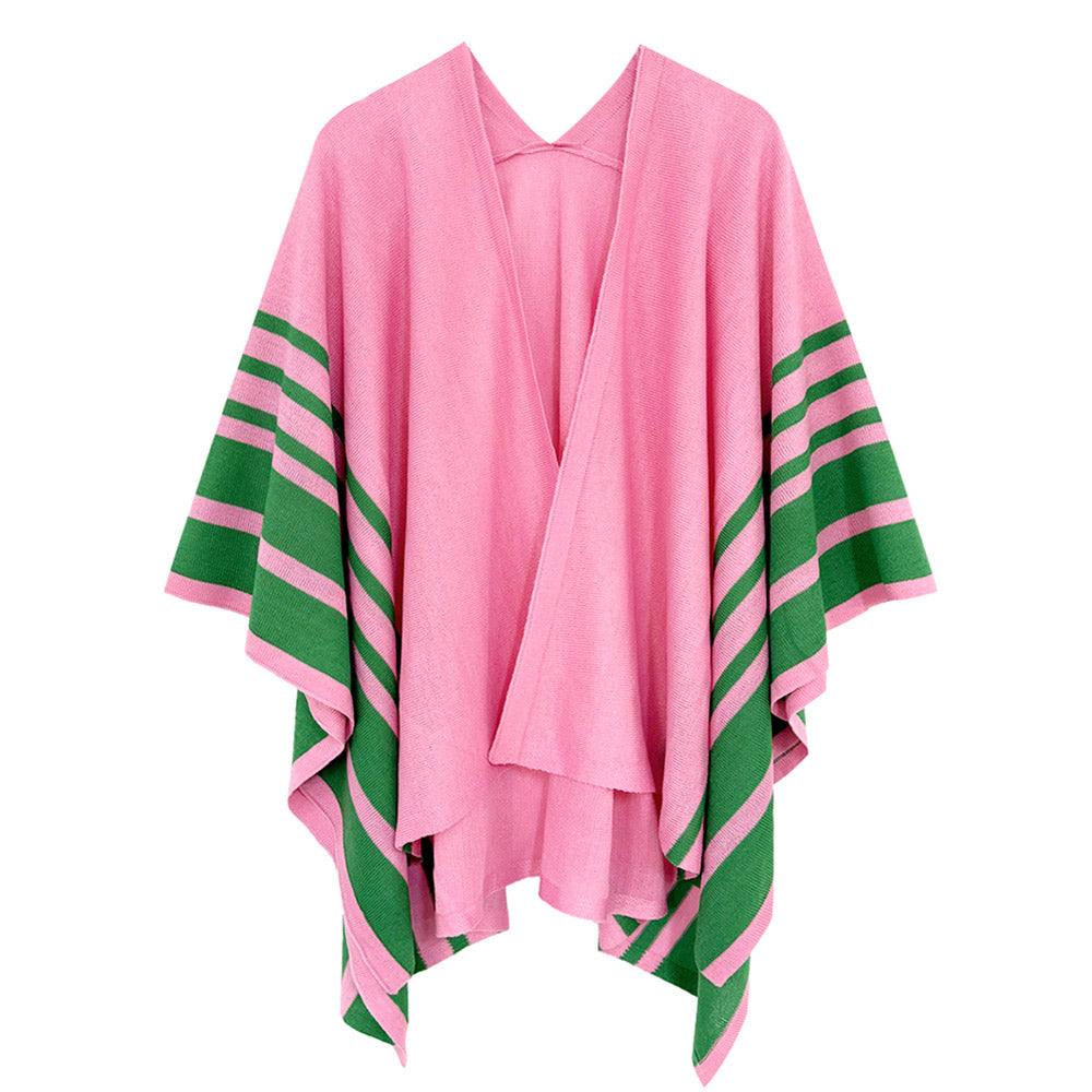 Alpha Kappa Alpha Inspired: Pink & Green Ivy Blossom Ruana – GreekStylez