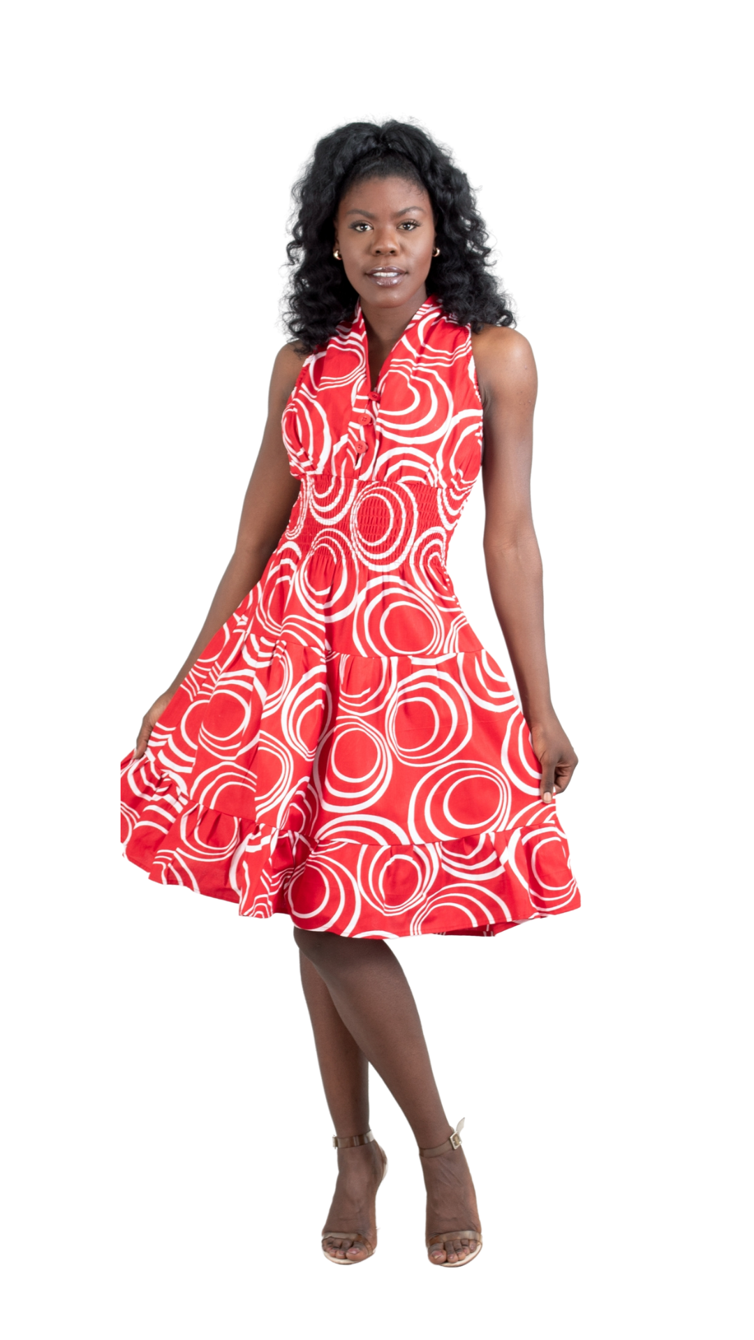 Delta Sigma Theta Inspired: Red & White Halter Dress