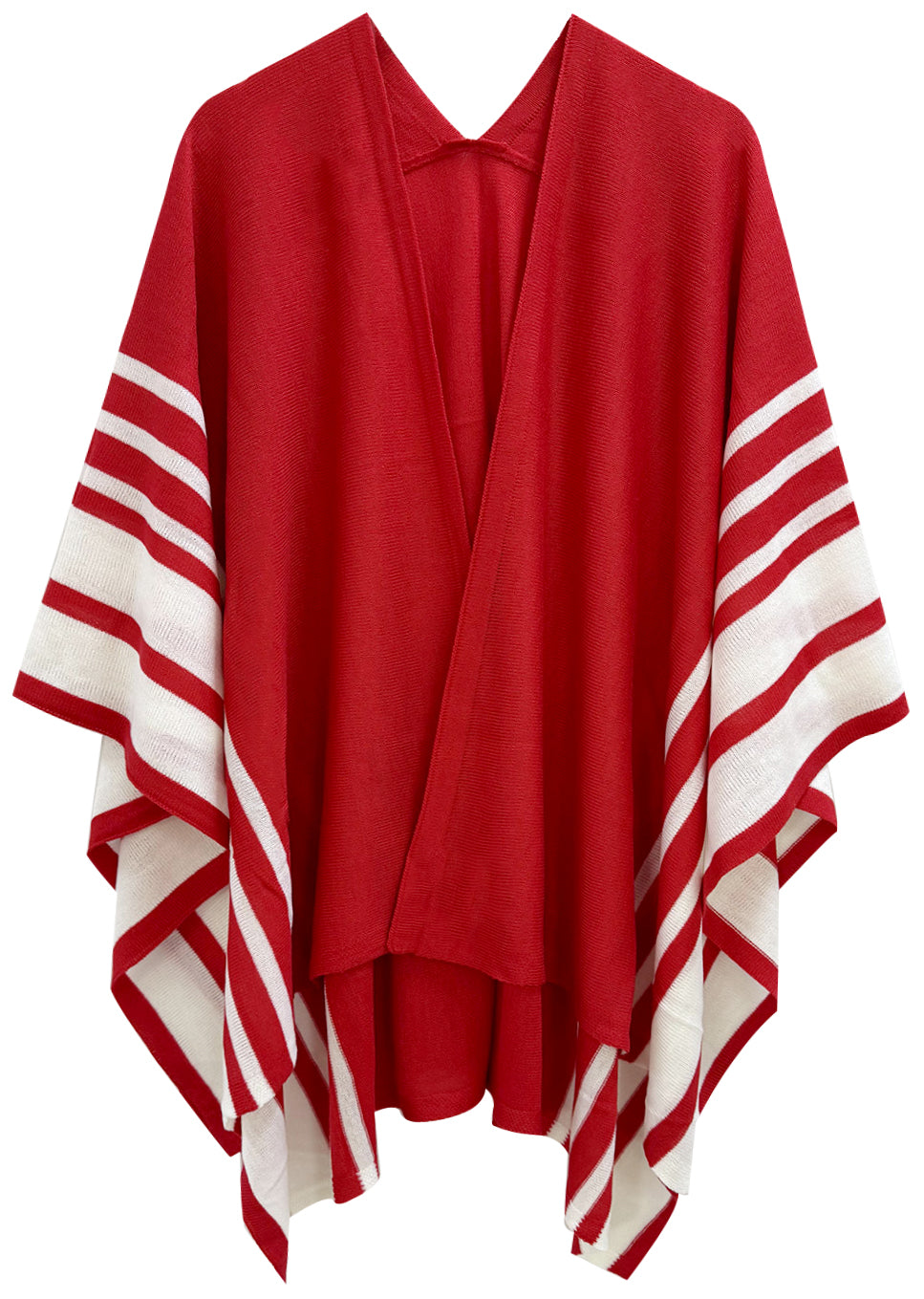 Delta Sigma Theta Inspired: Red & White Stripe Ruana – GreekStylez