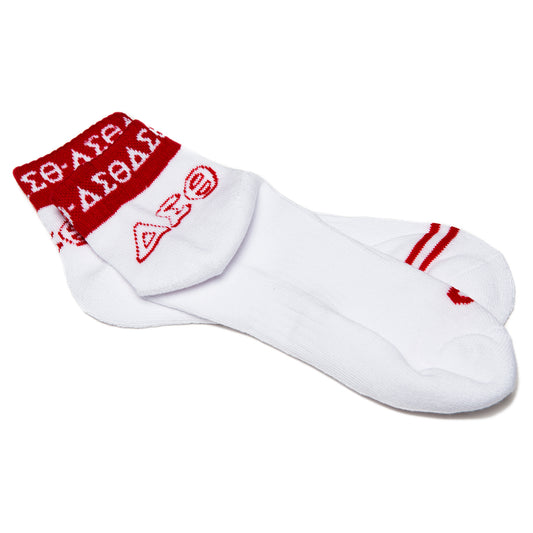 Delta Sigma Theta White Bootie Socks