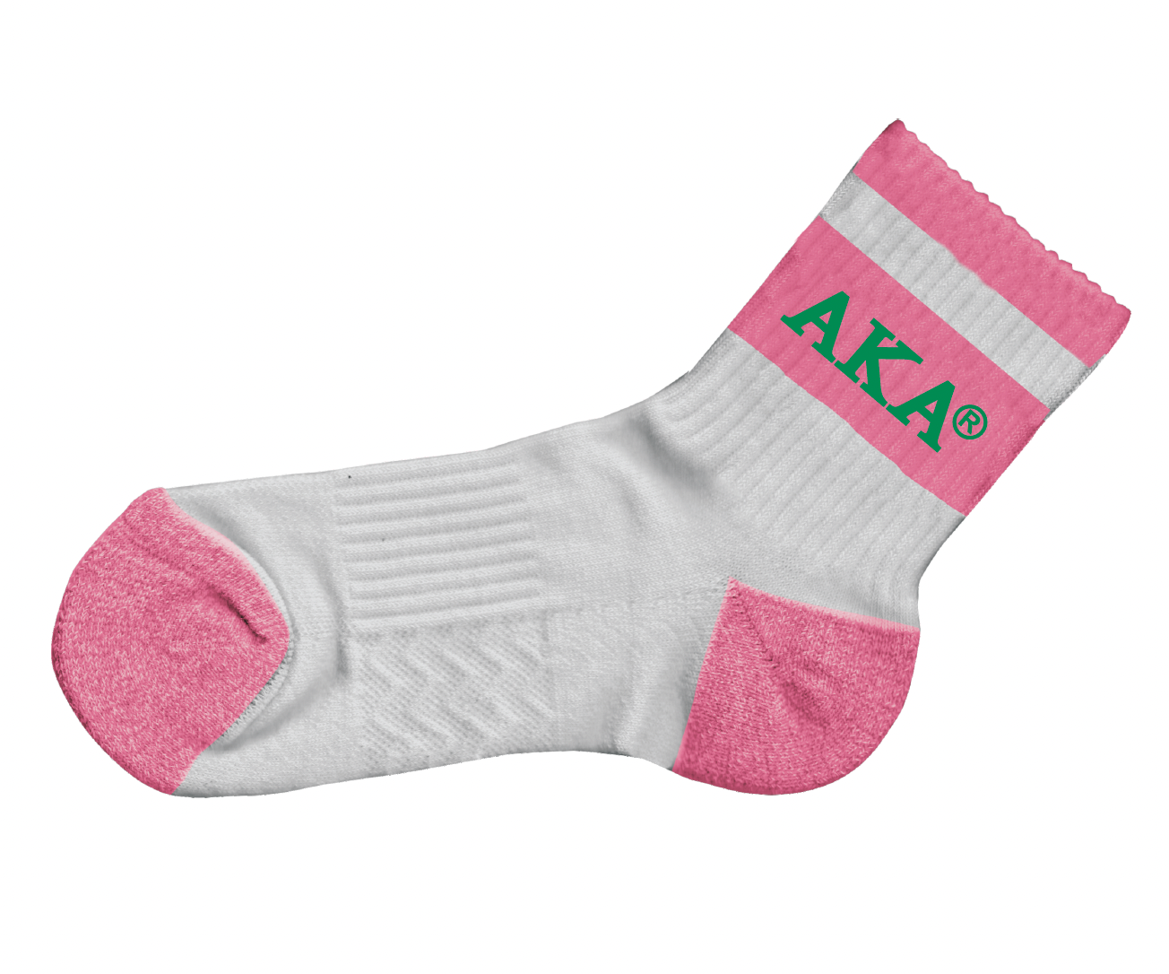 Alpha Kappa Alpha Pink & Green Quarter Socks