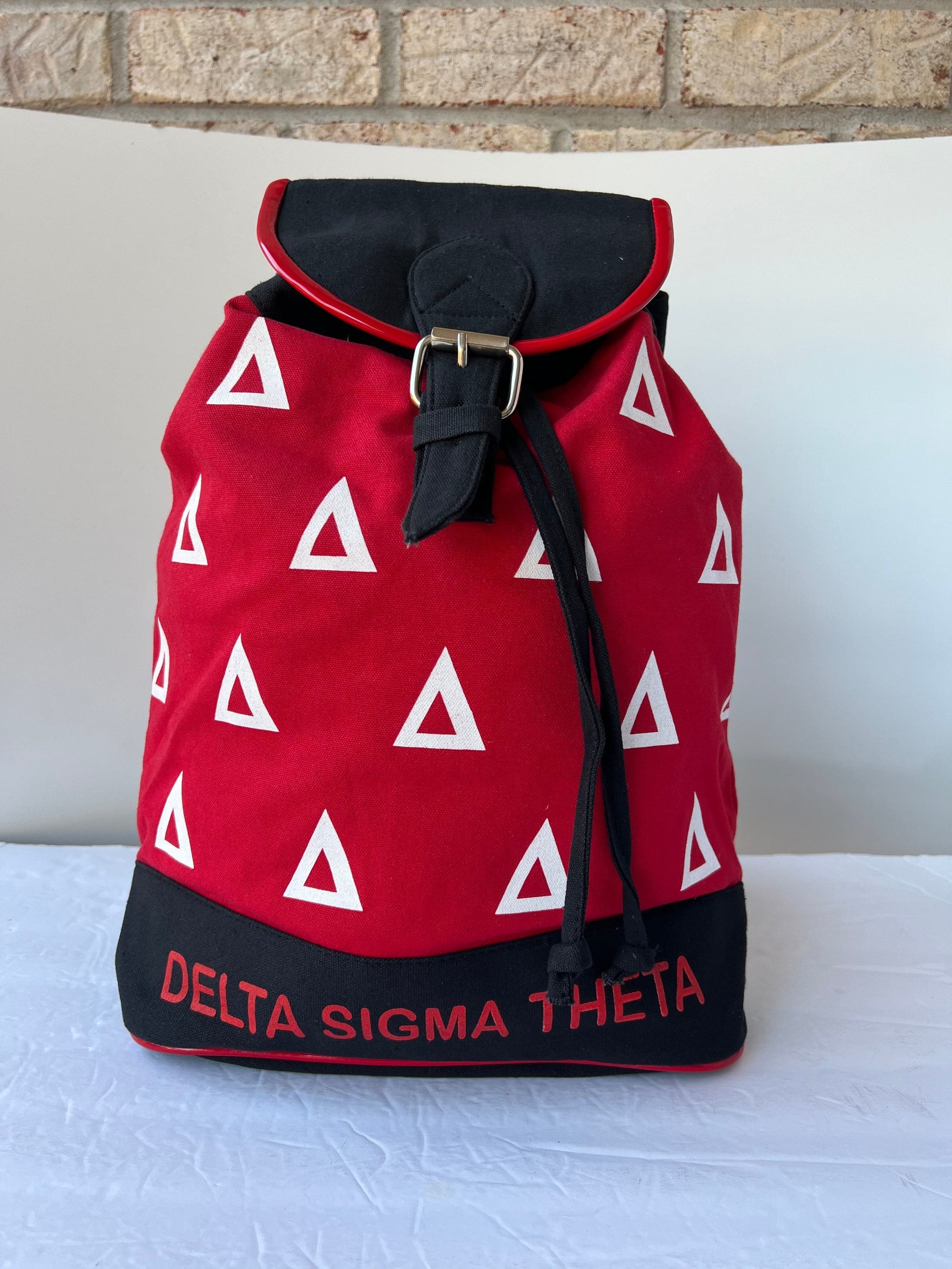 DST Red Pyramid Backpack – Adjustable Sorority Bag