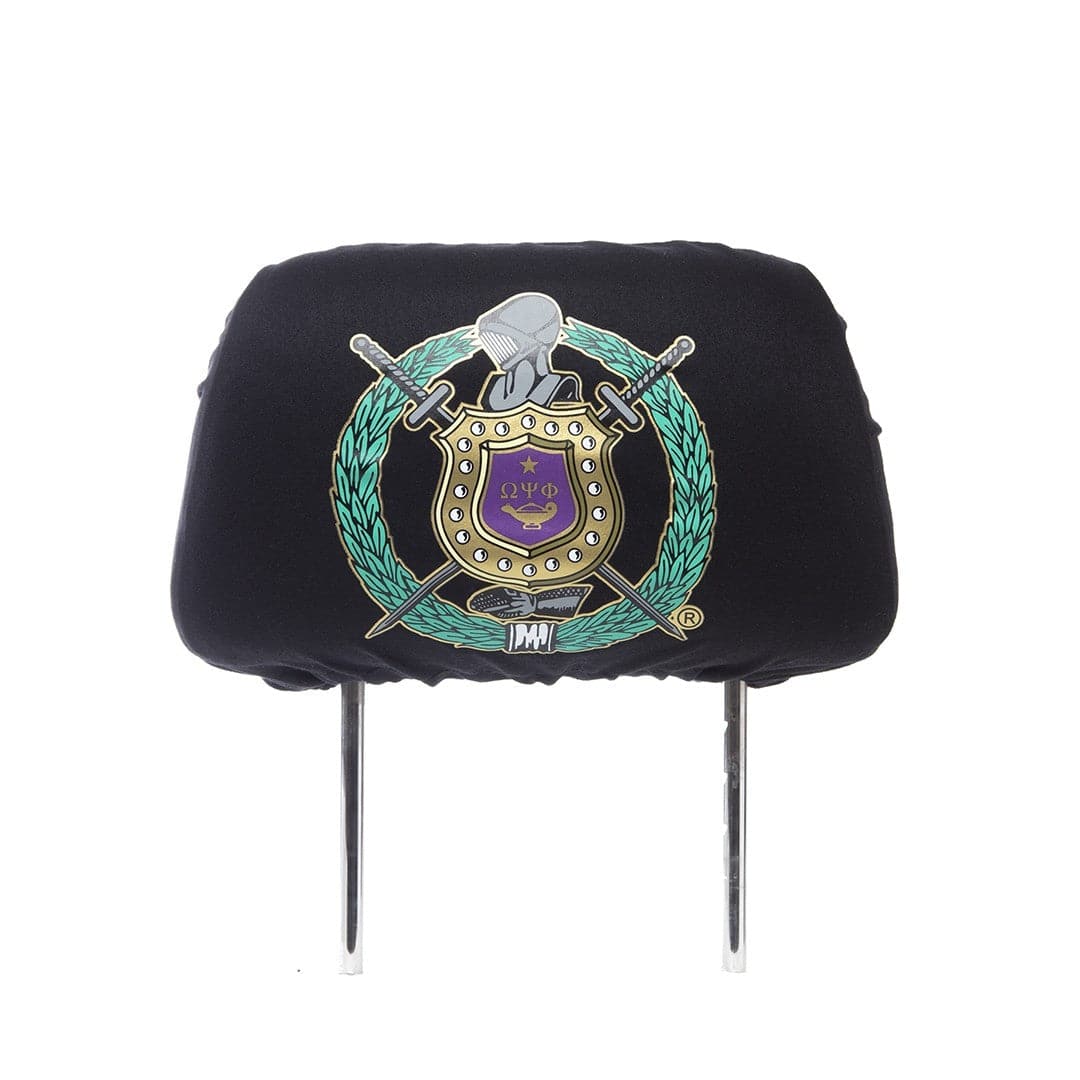 Omega Psi Phi Black Headrest