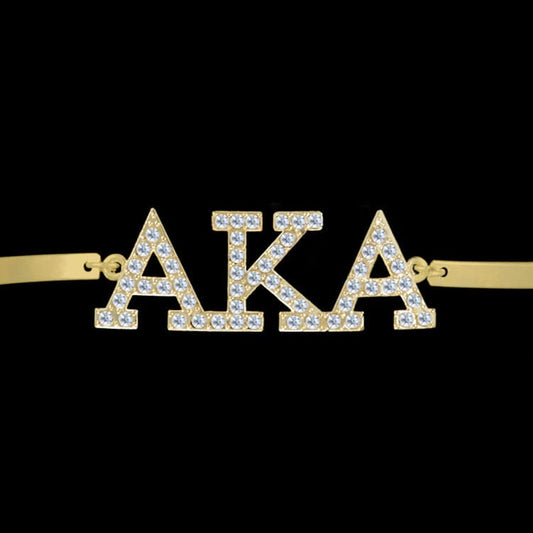 Alpha Kappa Alpha Crystal Gold Bracelet
