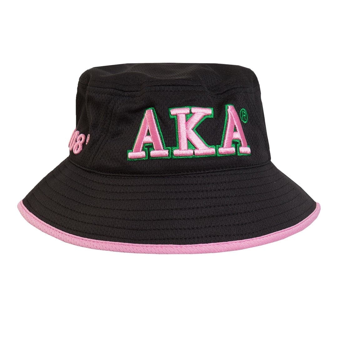 Alpha Kappa Alpha Black,  Pink & Green Bucket Hat