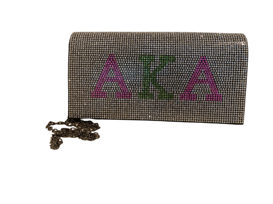 Alpha Kappa Alpha Rhinestone Clutch Bag
