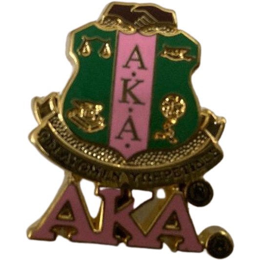 Alpha Kappa Alpha Shield Pin with  Letters