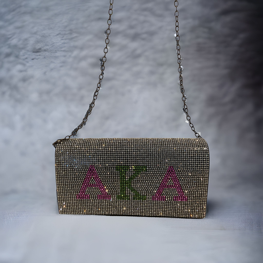 Alpha Kappa Alpha Rhinestone Clutch Bag