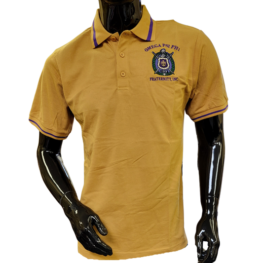 Omega Psi Phi Gold Polo Shirt