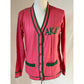 Alpha Kappa Alpha Salmon Pink Apple Green Cardigan Sweater