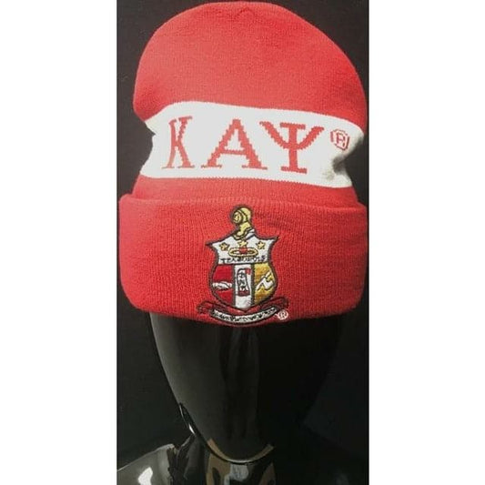 Kappa Alpha Psi Red & White  Beanie Cap