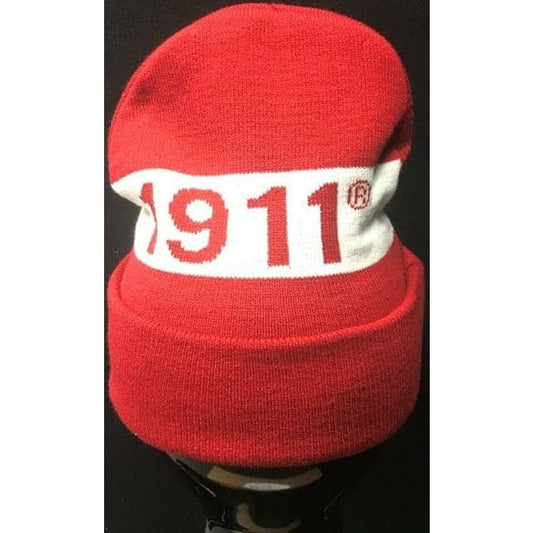 Kappa Alpha Psi Red & White  Beanie Cap