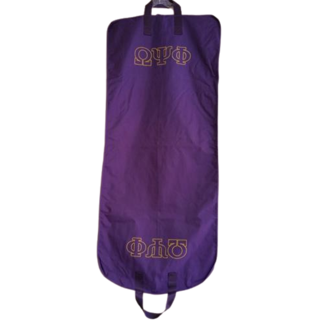 Omega Psi Phi Greek Letter Garment Bag | Greekstylez