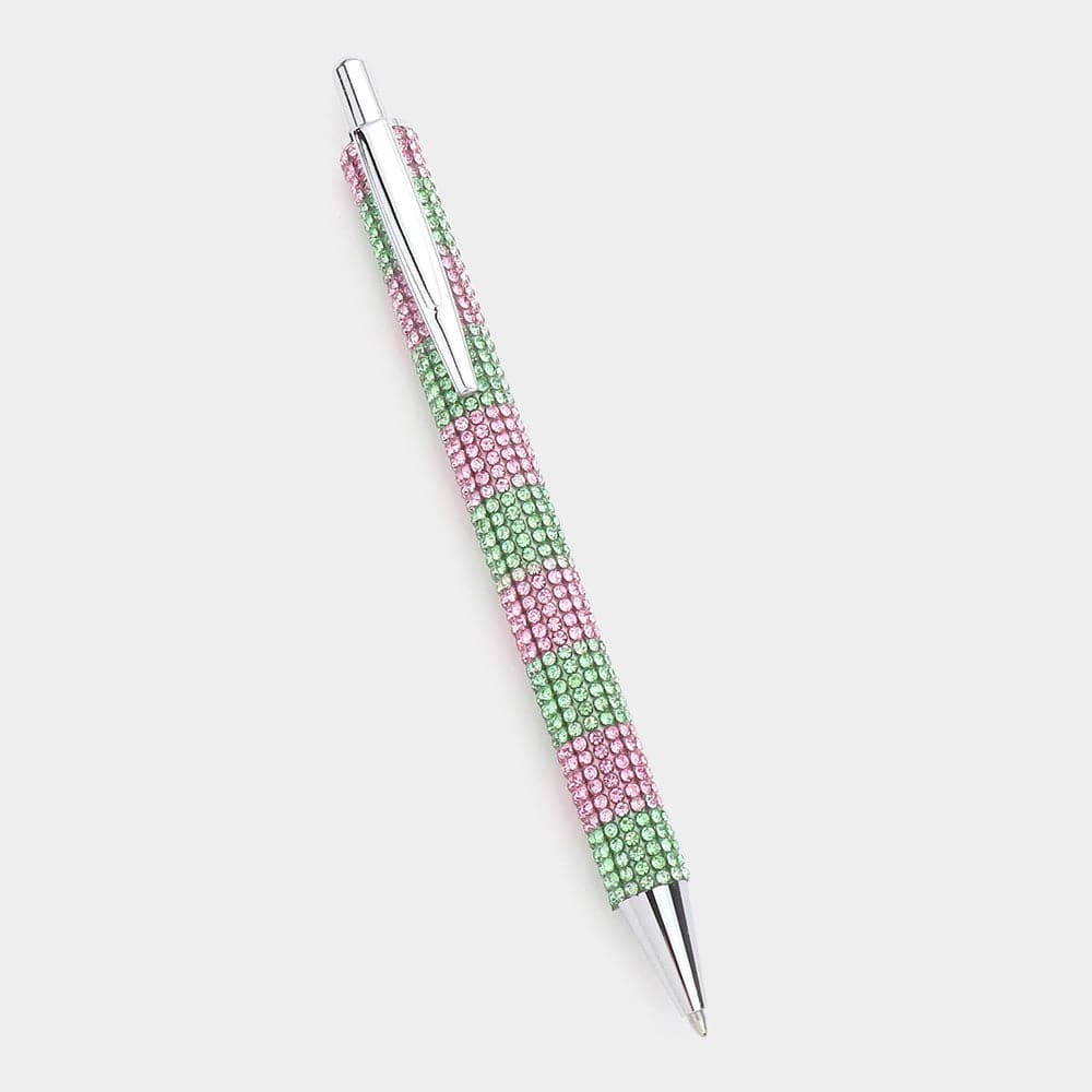 Alpha Kappa Alpha Inspired: Pink & Green Ball Point Pen