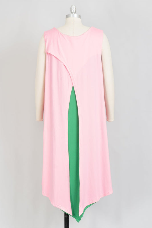 Alpha Kappa Alpha Inspired: Pink & Green Split Dress