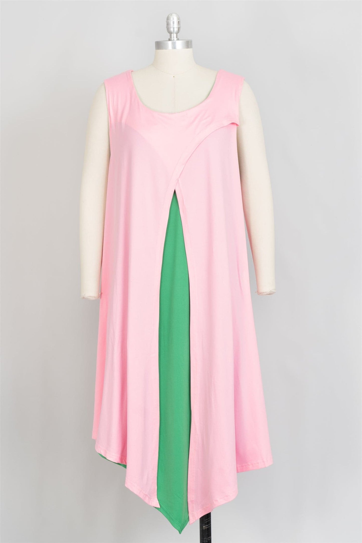 Alpha Kappa Alpha Inspired: Pink & Green Split Dress