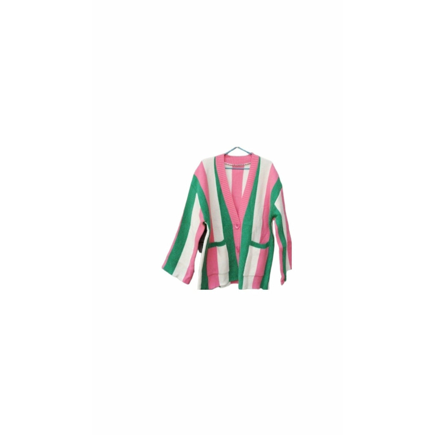 Pink & Green Cardigan Sweater