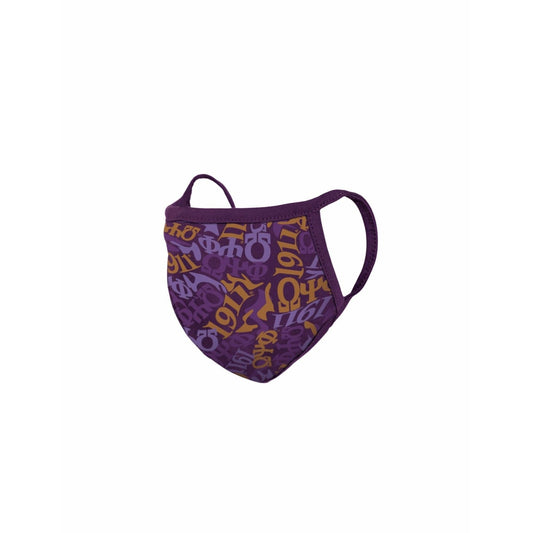 Omega Psi Phi Greek Letter Mask (Purple Camo)